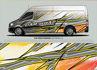 car wrap design. simple lines with abstract background vector