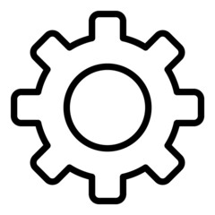 Settings Gear Flat Icon Isolated On White Background
