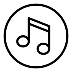 Music Button Flat Icon Isolated On White Background