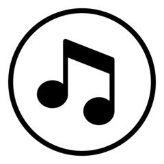 Music Button Flat Icon Isolated On White Background