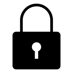 Lock Button Flat Icon Isolated On White Background