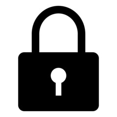 Lock Button Flat Icon Isolated On White Background