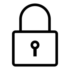 Lock Button Flat Icon Isolated On White Background