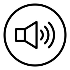 Sound Button Flat Icon Isolated On White Background