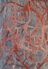 Abstract colorful paint background. Abstract artwork made of mixed media on paper