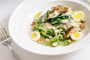 caesar salad in the restaurant