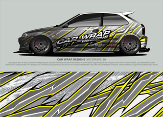 car wrap design. simple lines with abstract background vector