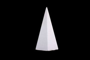 white gypsum cone isolated on a black background