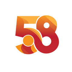 58 years logo for company or community anniversary