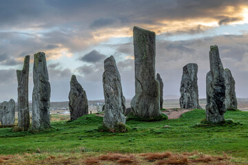 Calanais standing stones on the Isle of Lewis in Scotland, United Kingdom