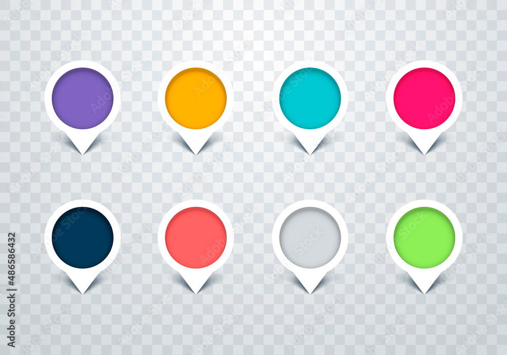 Poster pin or pointer set in different color