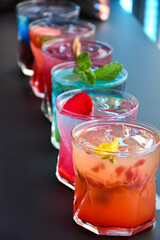 colourful cocktails