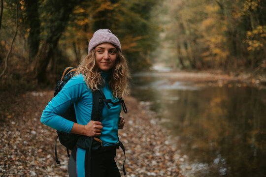 Woman in beautiful landscape