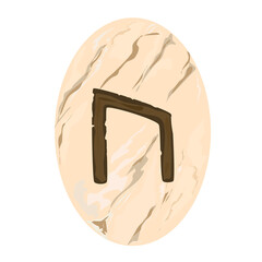 The Uruz rune is associated with the element of fire, on a marble amulet.