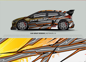 car wrap design. simple lines with abstract background vector