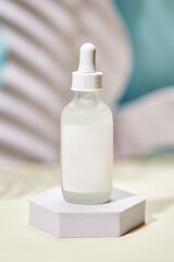 skincare bottle serum beauty skin health wrinkles anti-aging sunny tropical vibes