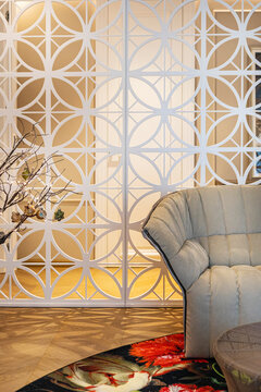  Living room details of luxury apartment with. 