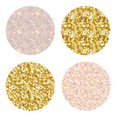 A set of round background elements with sparkles.