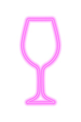 Pink contour wine glass isolated on white. Bar, party