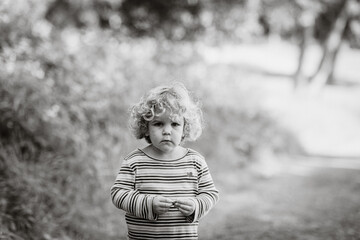 Black and White image of a girl outdoors