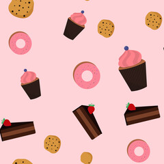 vector pattern of sweet food