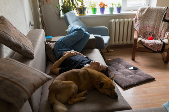 girl napping on the couch
