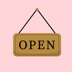 Vector illustration of the Open sign