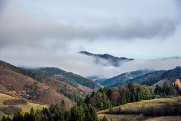 mountains in the fog, Turiec, Velka Fatra, Slovakia, Europe