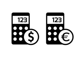 kalkulacja, obliczanie ceny , wymiana walut- ikona wektorowa