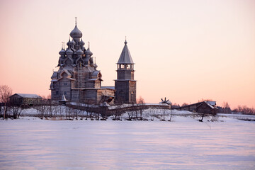 View of Kizhi Island at the sunset, Karelia Republic, Russia