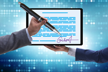 Electronic signature concept in the business