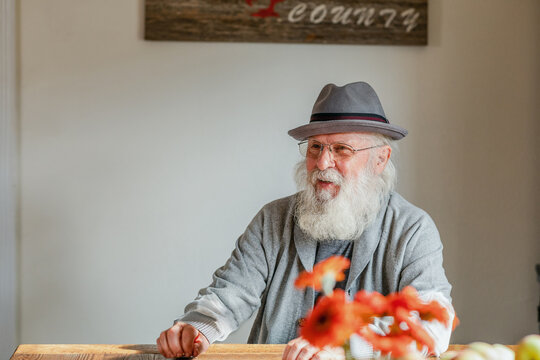 Senior man in the morning