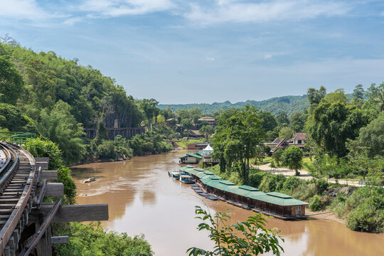 Railroad Tham Kasae Kanchanaburi in Thailand.