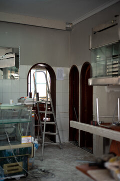 Work in progress in the cafe