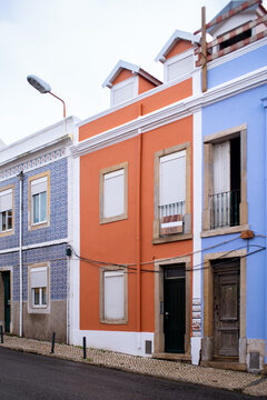 Duplex residential houses by the street