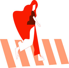 Mujer camina en la calle