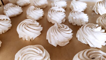 Close up view of delicious zefir	