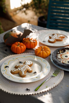 Halloween table in the garden