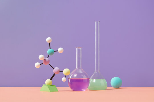 Test tubes and molecule