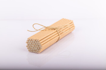 straws standing on a white background. Reusable pipettes. disposable pipette. plastic free colored straws