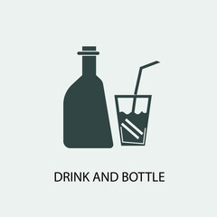 drink and bottle  vector icon illustration sign 