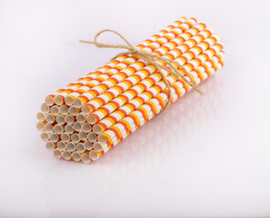 straws standing on a white background. Reusable pipettes. disposable pipette. plastic free colored straws