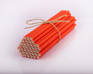 straws standing on a white background. Reusable pipettes. disposable pipette. plastic free colored straws