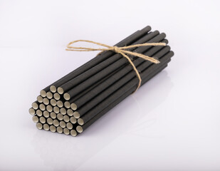 straws standing on a white background. Reusable pipettes. disposable pipette. plastic free colored straws