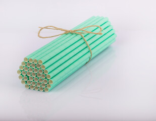 straws standing on a white background. Reusable pipettes. disposable pipette. plastic free colored straws