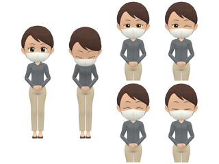 [Greeting] African American Woman shirts ponytail front