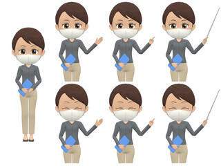 [Presentation B] African American Woman shirts ponytail front