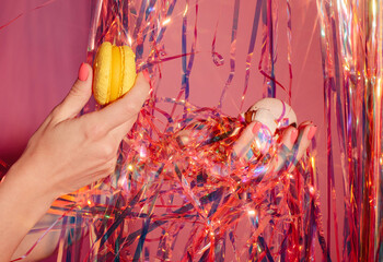 Hands with macaroons