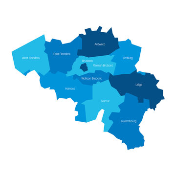 Belgium - administrative map of provinces
