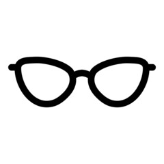 Fototapeta premium Glasses Flat Icon Isolated On White Background